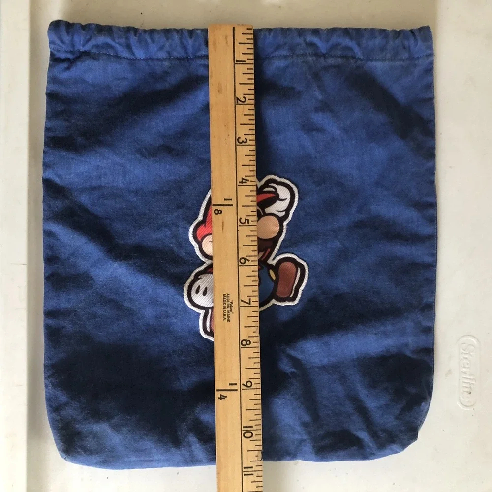 Super Mario Brothers Handmade Drawstring Bag 10 3/4x 9 3/4